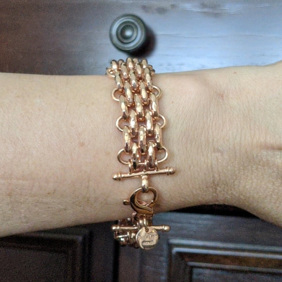 Bella Diva 18k Rose Gold-Plated Heavy Chain Bracelet – Made in Italy, Like New - Picture 2 of 6